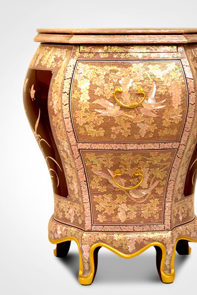 홍화조 2단 서랍장